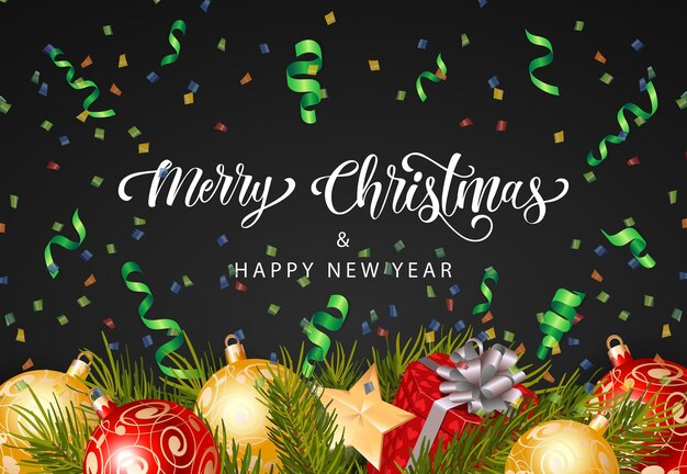 Feliz Navidad y Letras de Año Nuevo