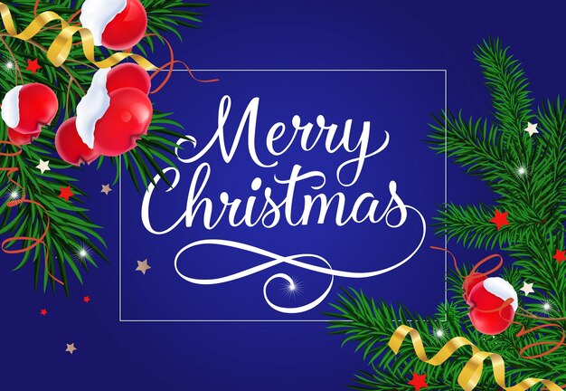 Feliz Navidad letras con bayas