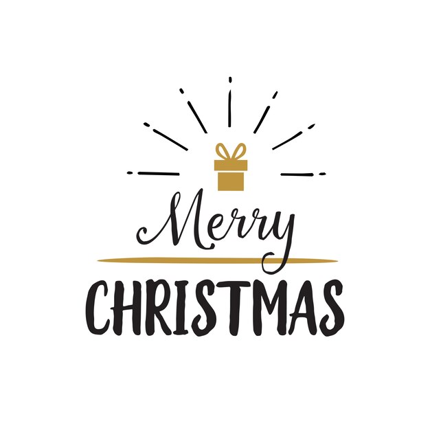 Feliz Navidad letras con caja de regalo