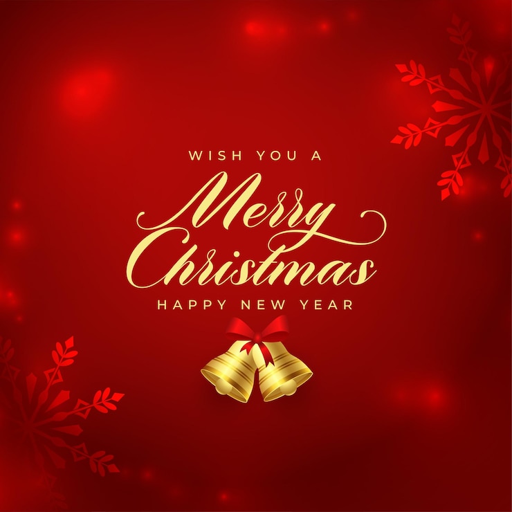 Vector gratuito feliz navidad y nueva víspera fondo rojo con jingle diseño ilustración vectorial