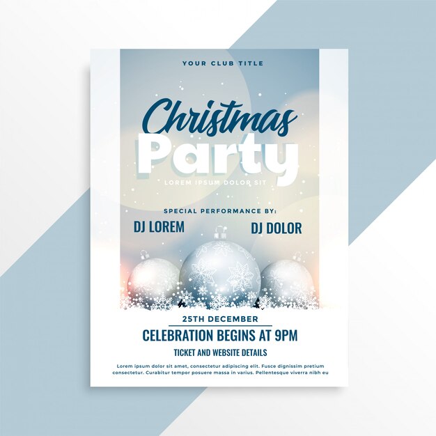 Feliz Navidad plantilla de volante de diseño de fiesta encantadora