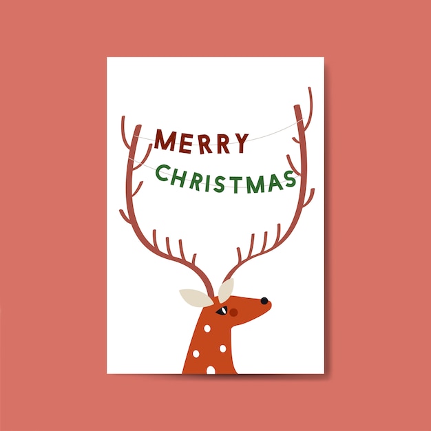 Feliz navidad postal diseño vectorial