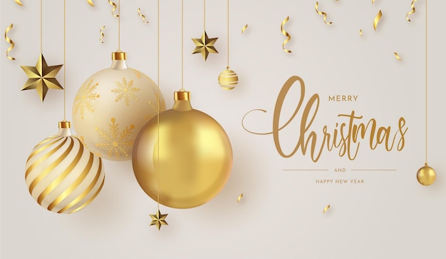 Feliz navidad y próspero año nuevo fondo de banner
