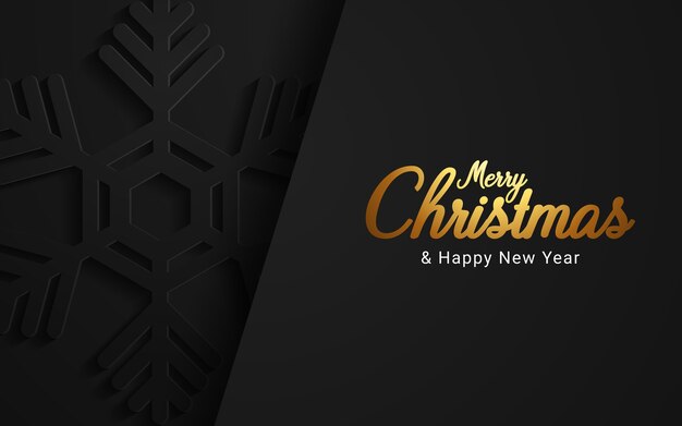 Feliz navidad y próspero año nuevo sobre fondo oscuro