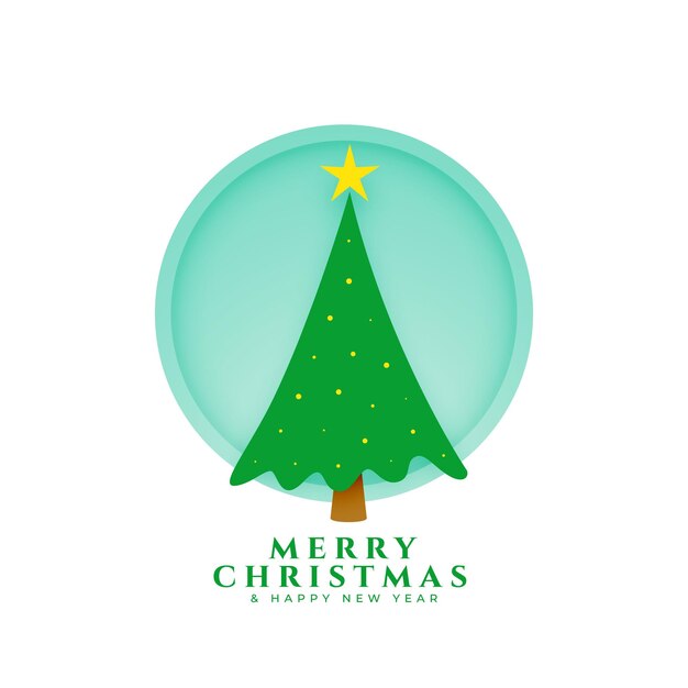 Feliz Navidad, saludo festivo, fondo con vector de árbol de Navidad.