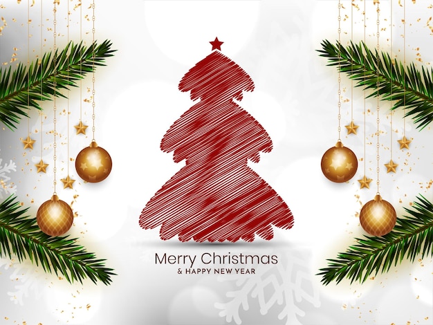 Feliz Navidad tradicional festival de saludo de fondo vector de diseño.
