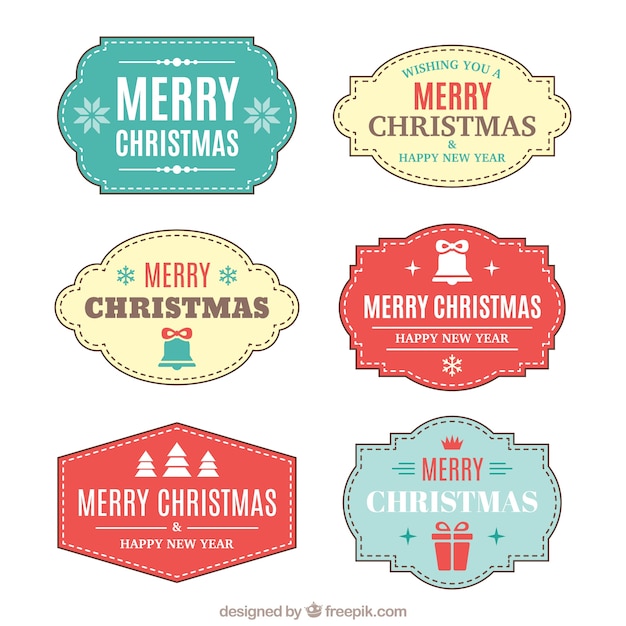 Feliz navidad con varias insignias impresionantes