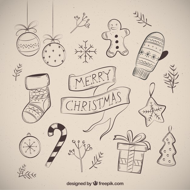 Feliz navidad con varios dibujos