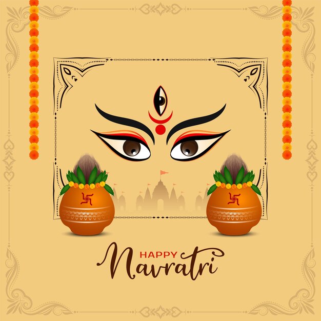 Feliz Navratri Festival indio celebración de fondo decorativo