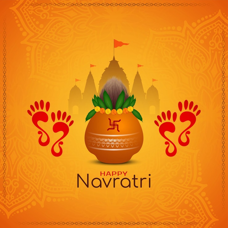 Vector gratuito feliz navratri festival religioso indio de saludos de fondo