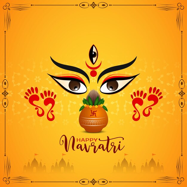 Feliz Navratri tarjeta de felicitación tradicional del festival indio