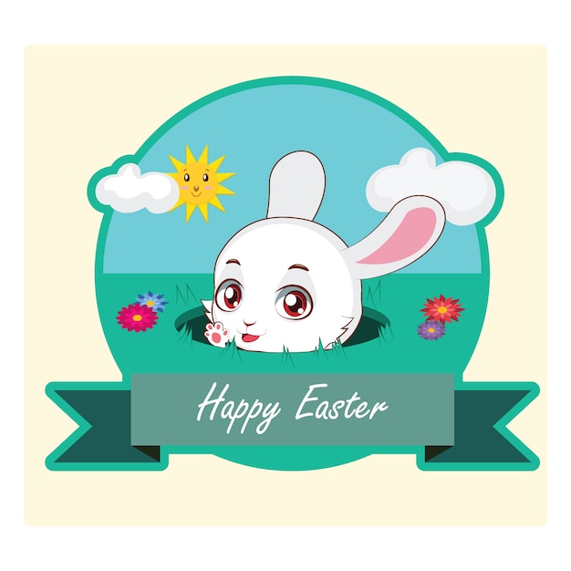 Vector gratuito feliz pascua etiqueta