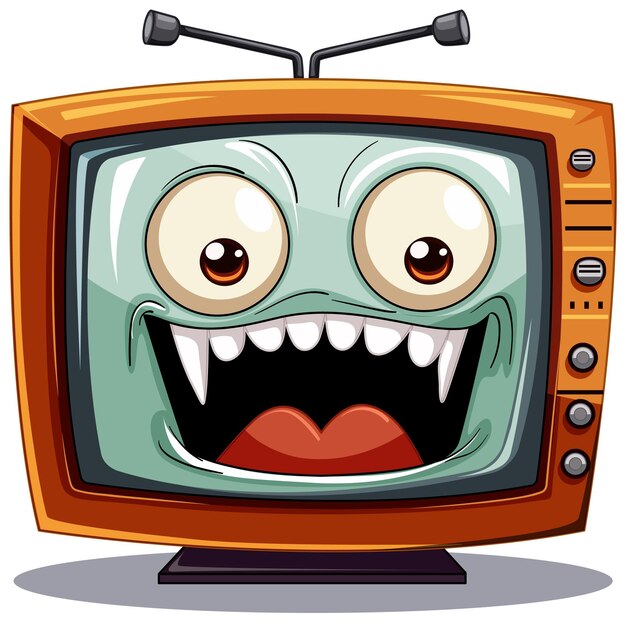 Feliz personaje de dibujos animados de televisión