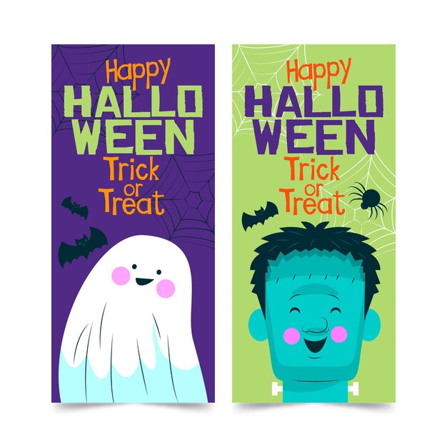 Feliz plantilla de banner de halloween