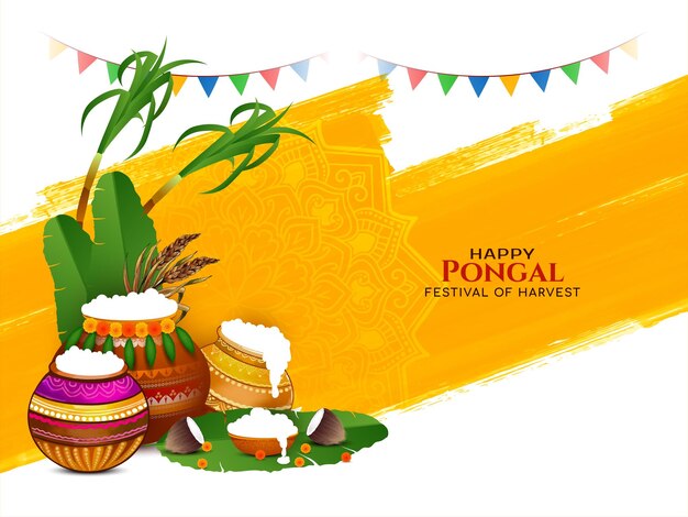 Feliz Pongal El fondo del festival tradicional indio de las cosechas
