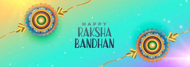 Feliz raksha bandhan celebración banner