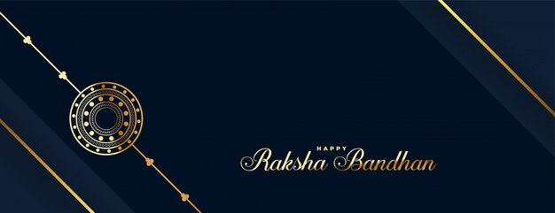 Feliz raksha bandhan golden rakhi festival banner