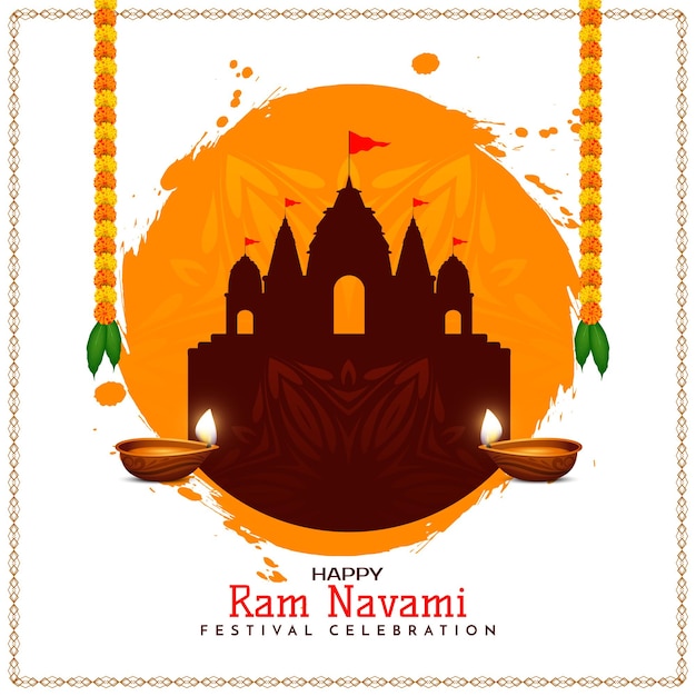 Vector gratuito feliz ram navami festival indio religioso hermoso vector de fondo