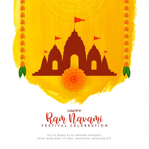 Feliz ram navami festival tradicional celebración vector de fondo