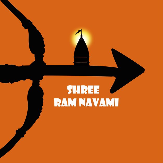 Feliz Ram Navami Saludos Fondo rojo negro Festival del hinduismo indio Banner de redes sociales Vector libre