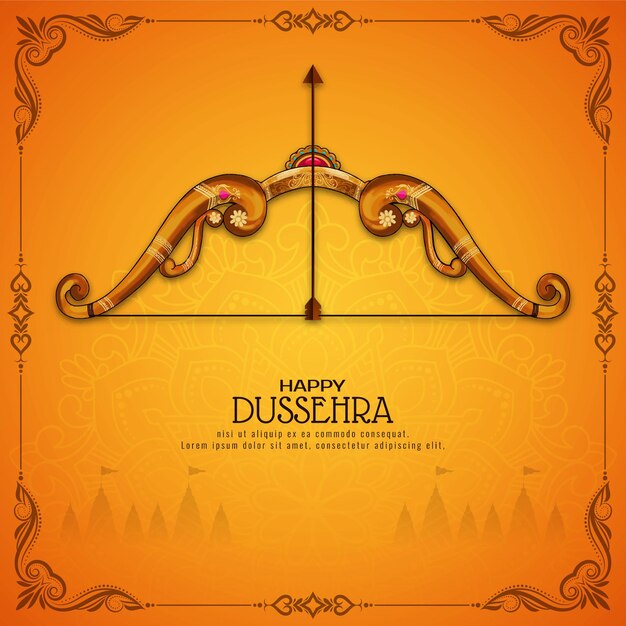 Feliz tarjeta de celebración del festival tradicional indio de Dussehra