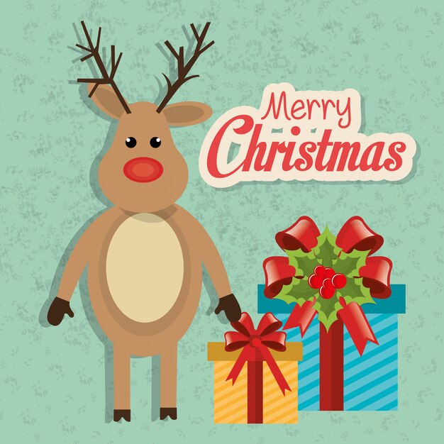 Feliz tarjeta colorida de navidad