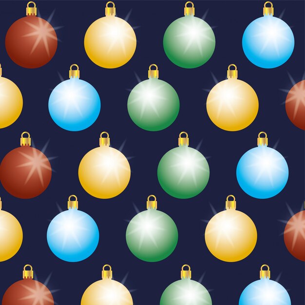 Feliz tarjeta de feliz navidad con bolas colgando