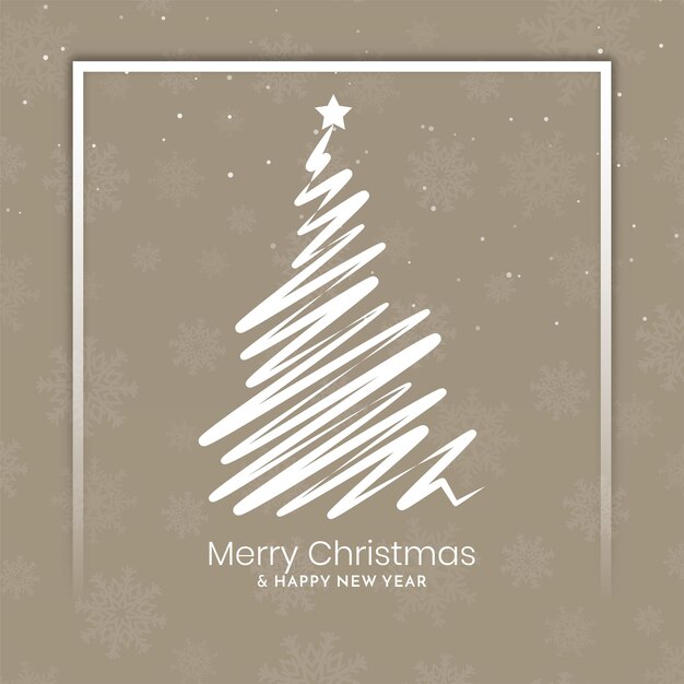 Feliz tarjeta de fiesta de Navidad con diseño de árbol de Navidad