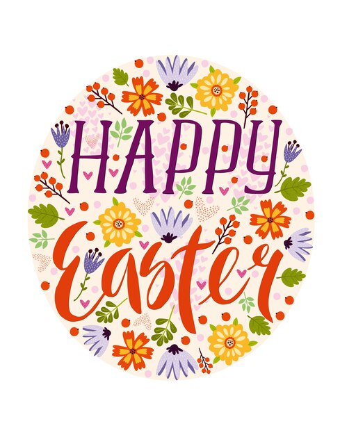 Feliz tarjeta de pascua. Postal festiva Primavera