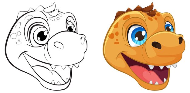 La feliz transformación del dinosaurio de dibujos animados
