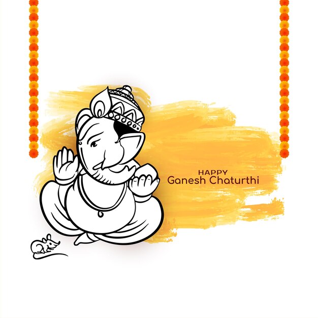 Feliz vector de fondo de celebración del festival de Ganesh Chaturthi