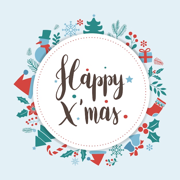 Feliz vector de tarjeta de felicitación de Navidad