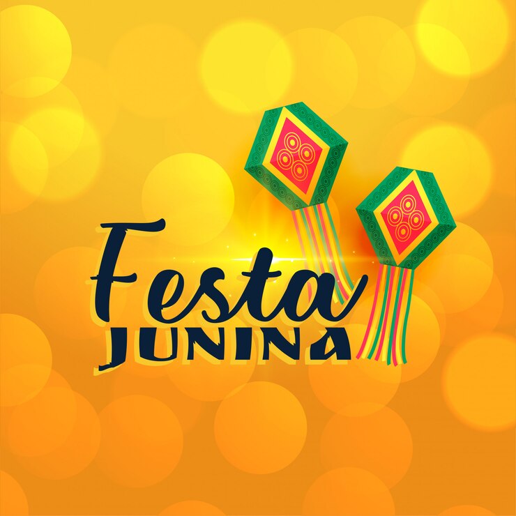 Vector gratuito festa junina amarillo brillante lámparas