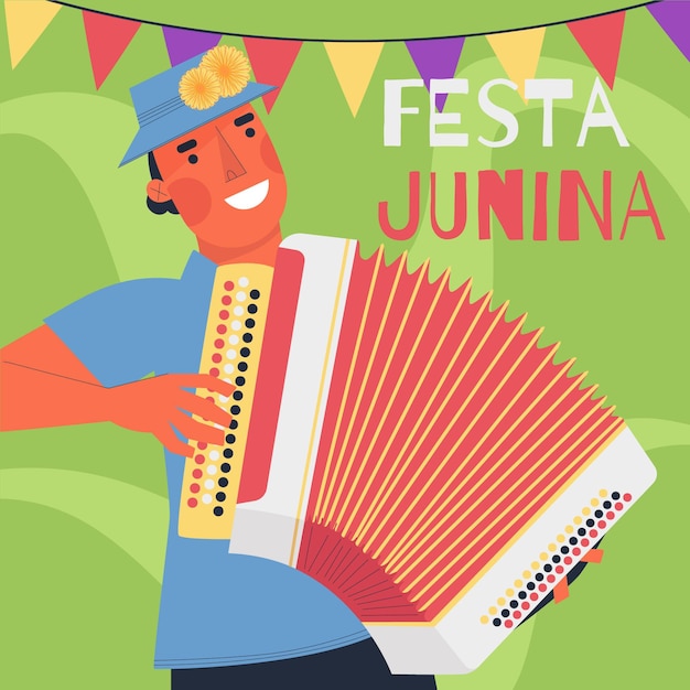 Festa junina celebration diseño plano