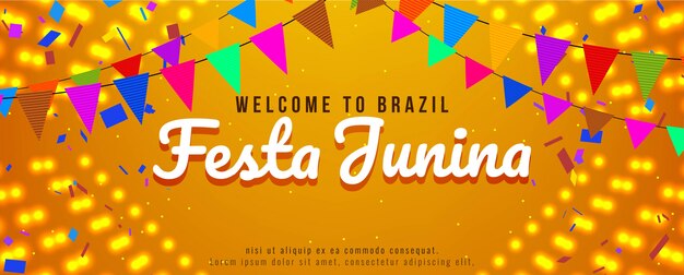 Festa Junina Festival Celebración Brillante Banner