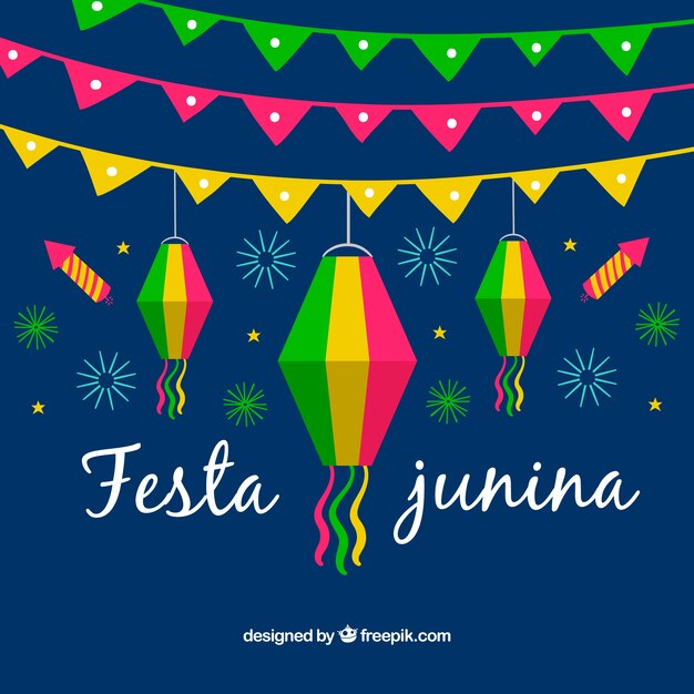 Festa junina de fondo con elementos tradicionales