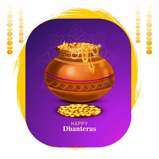 Festival auspicioso indio feliz fondo de la tarjeta Dhanteras