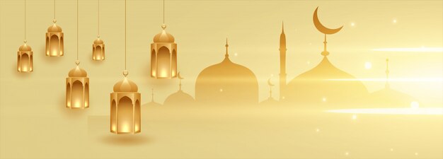 Festival de eid islámico o diseño de banner de ramadan kareem