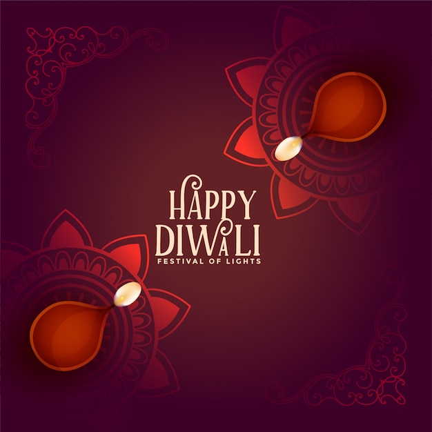 Festival hindú de diwali diya decorativa ilustración