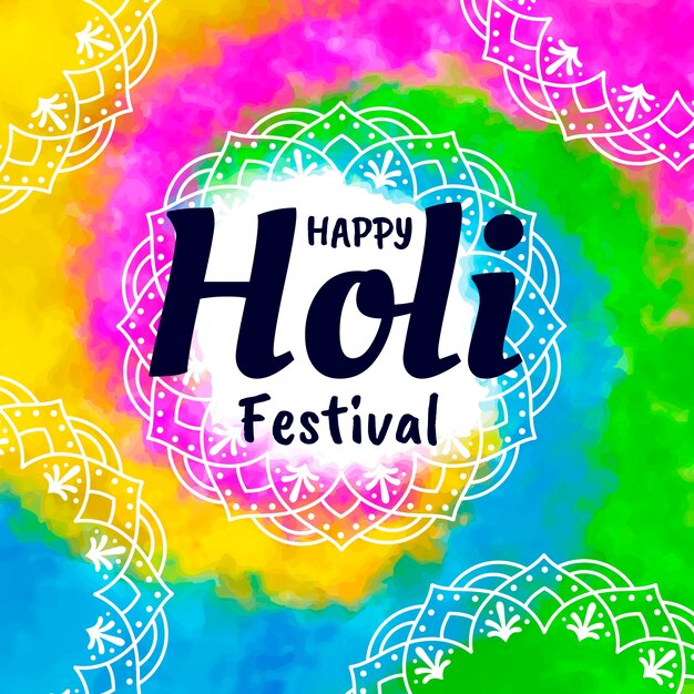 Festival holi dibujado a mano