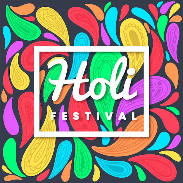 Festival holi de estilo plano y colorido