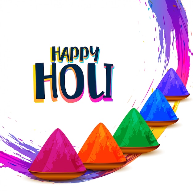 El festival indio feliz colorido abstracto de holi desea la tarjeta de felicitación