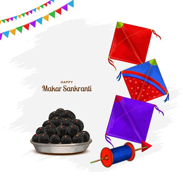 Festival indio feliz Makar Sankranti fondo de la tarjeta