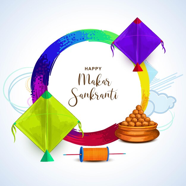 Festival indio feliz Makar Sankranti fondo de la tarjeta