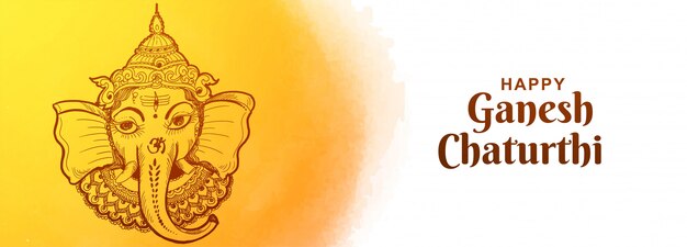 Festival indio para el fondo de la bandera de la tarjeta de ganesh chaturthi