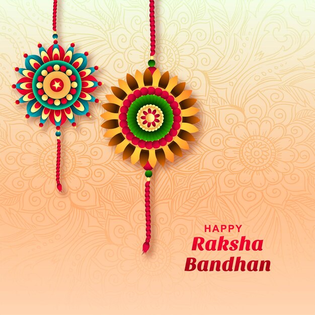 Festival indio de raksha bandhan para el fondo de la tarjeta de celebración de unión de hermano y hermana