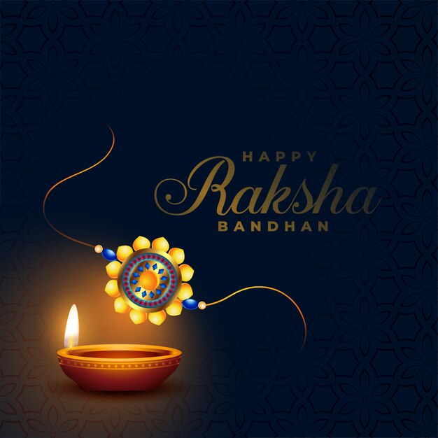 Festival indio Raksha bandhan rakhi con diseño diya