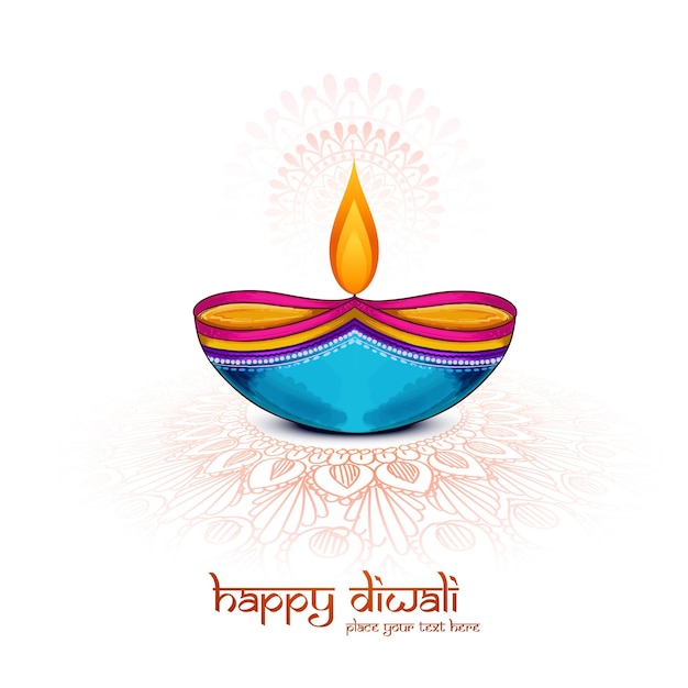 Festival indio tradicional Diwali con fondo de tarjeta de lámparas