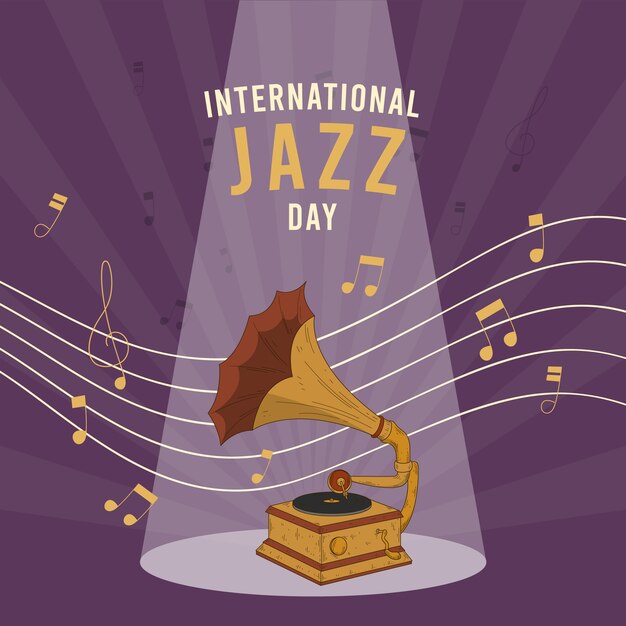 Festival internacional de gramófono del día del jazz vintage