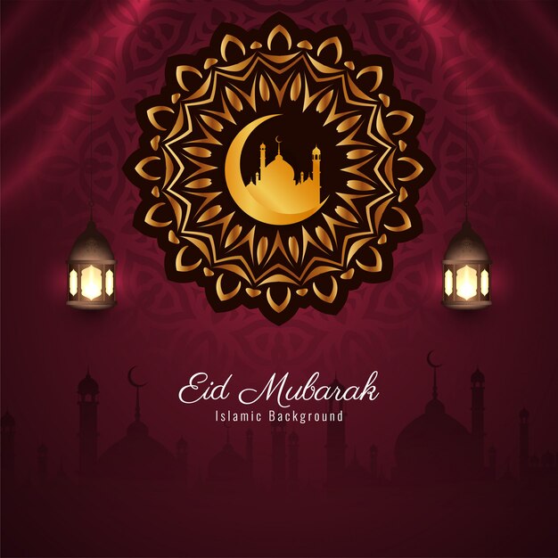 Festival islámico Eid mubarak elegante fondo